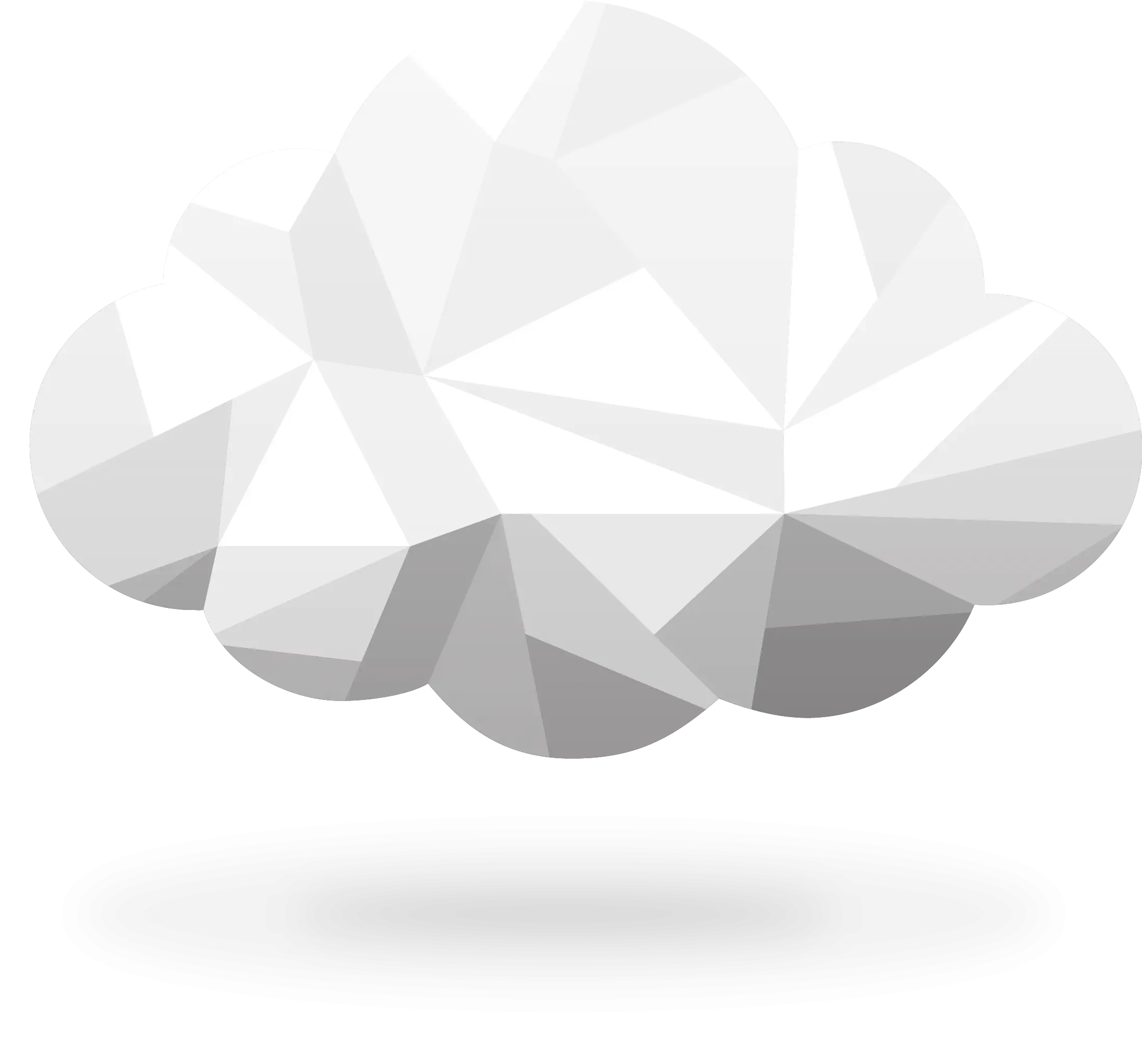 Geometric White Cloud Icon
