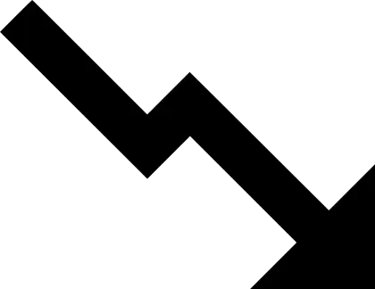 Zigzag Down Arrow Icon for Decline Representation