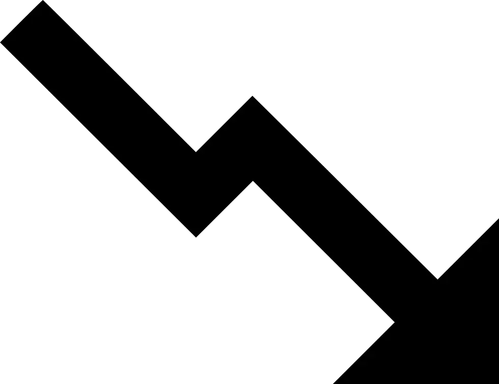 Zigzag Down Arrow Icon for Decline Representation