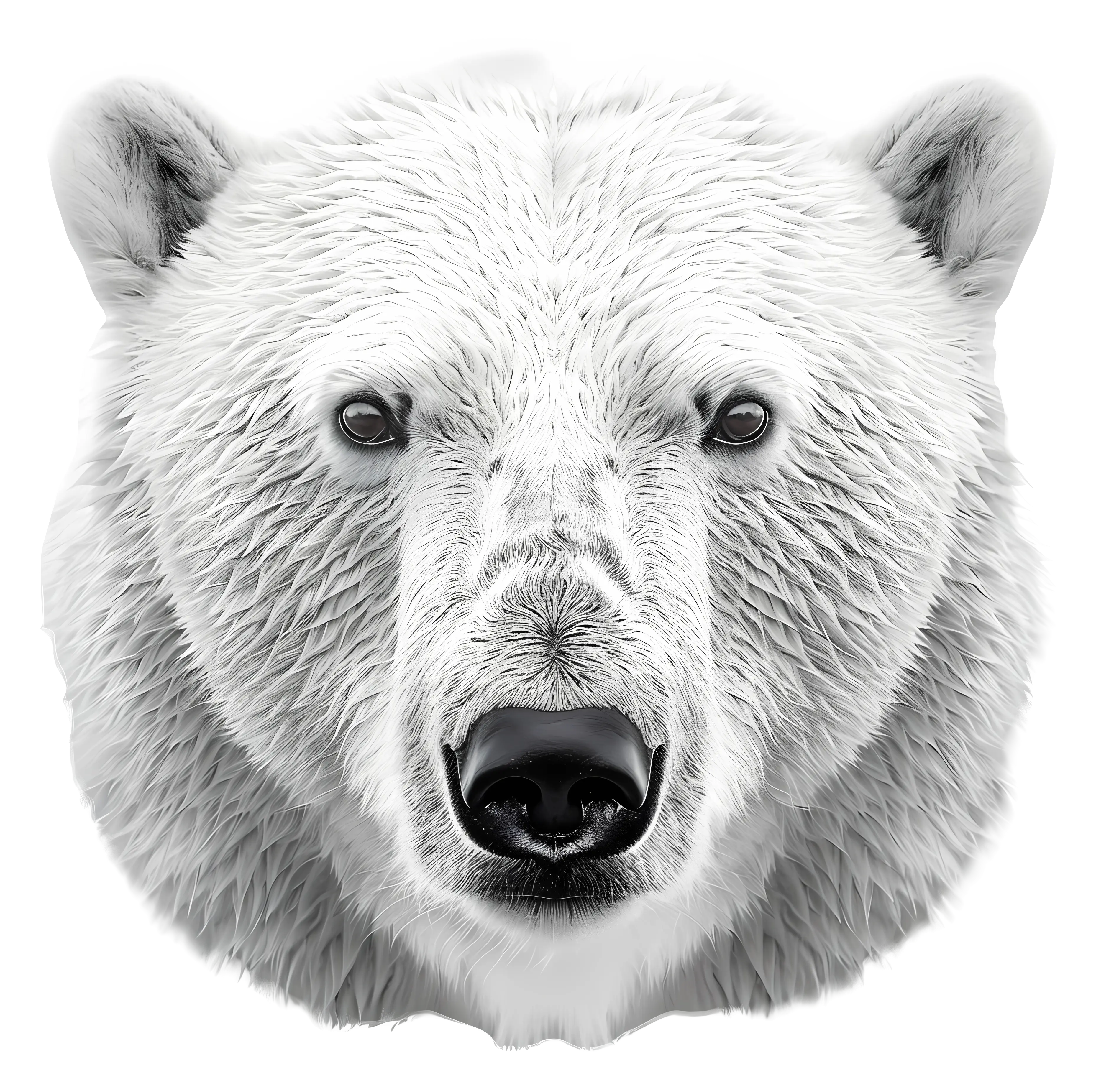 Polar Bear Face Illustration