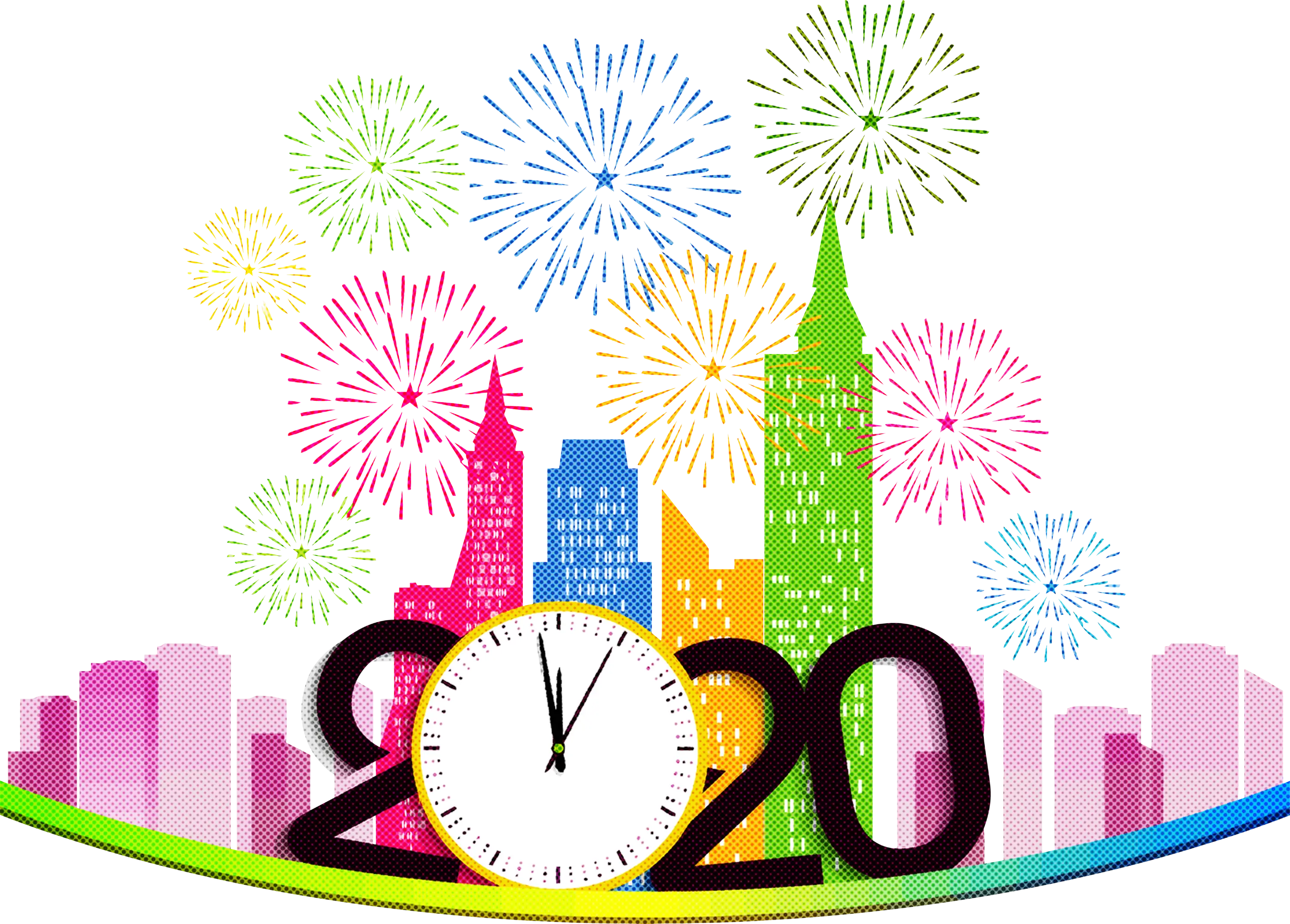 2020 New Year Celebration with Fireworks