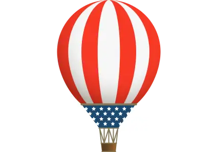 Red and White Striped Hot Air Balloon