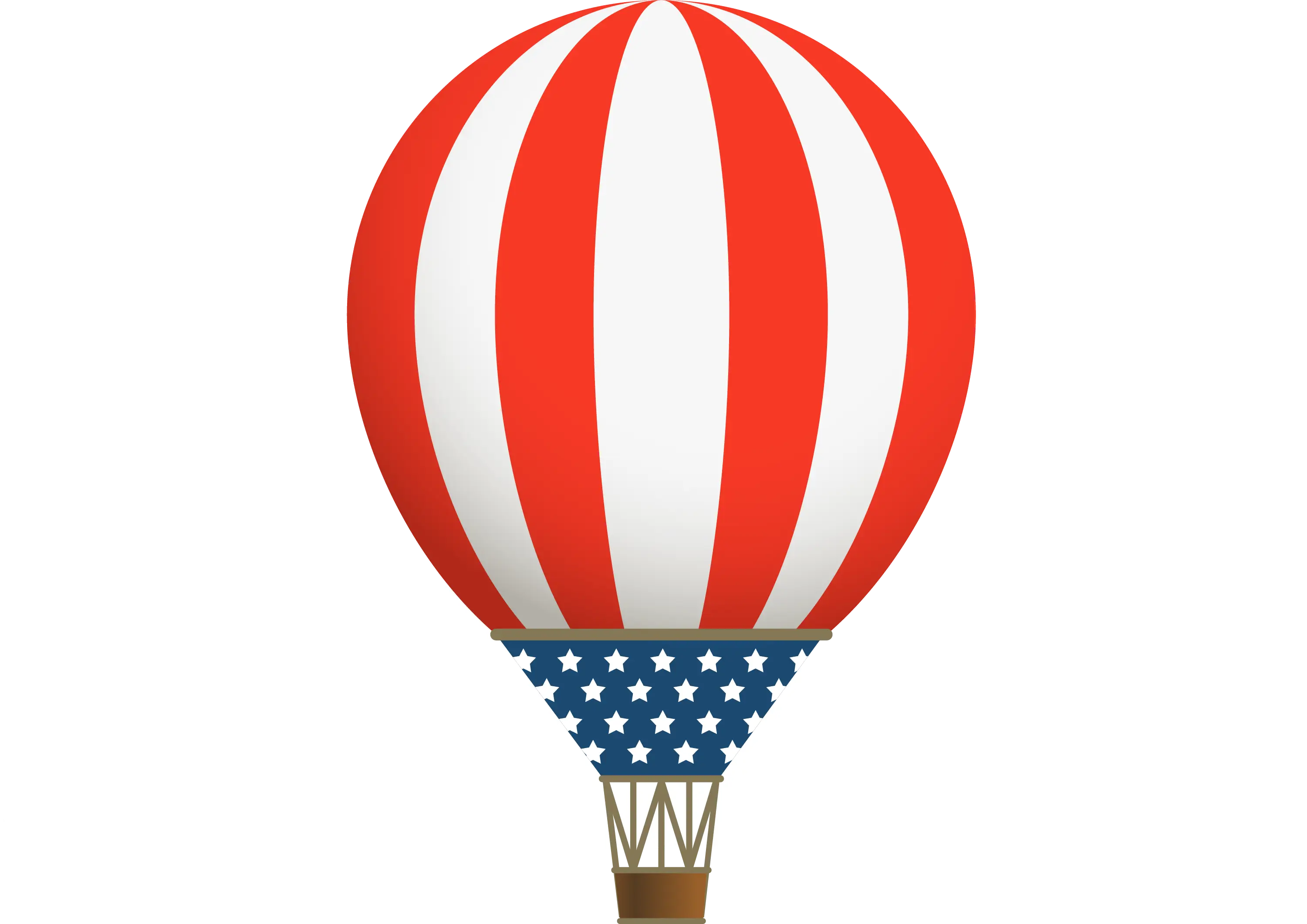 Red and White Striped Hot Air Balloon