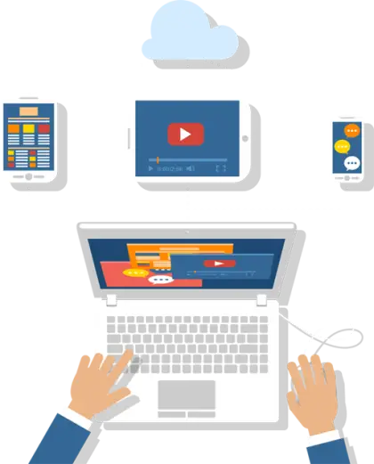 Laptop and Devices with Cloud