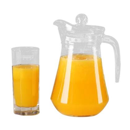 Fresh Orange Juice in Glass and Pitcher