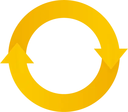 Yellow Circular Arrow Symbol for Recycling
