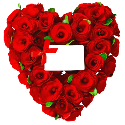 Heart-Shaped Red Rose Floral Frame