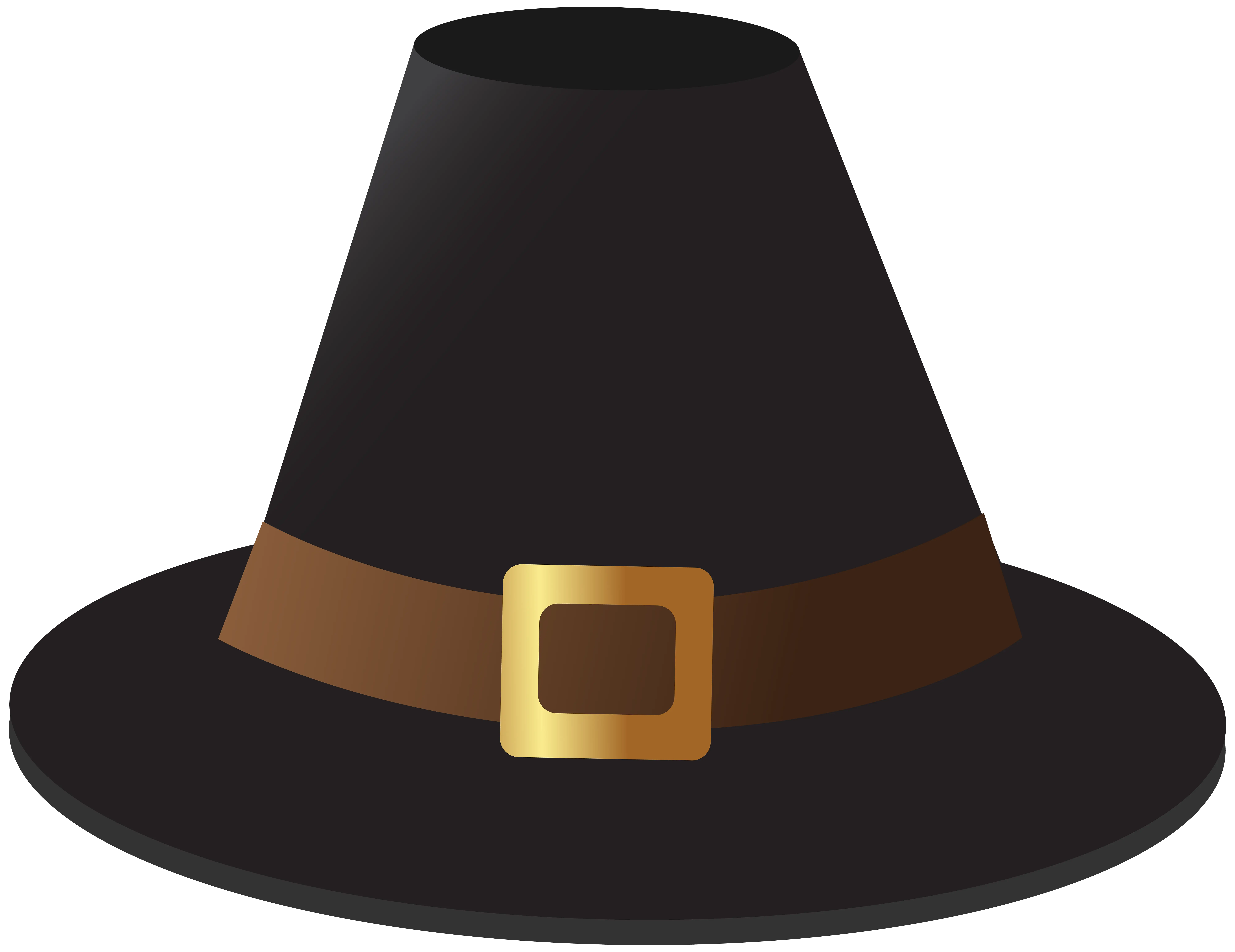 Black Pilgrim Hat with Buckle