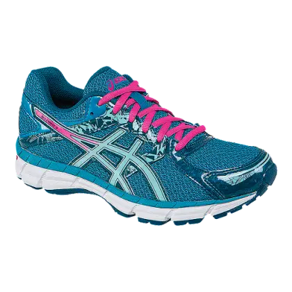 Blue Athletic Running Shoe with Pink Laces