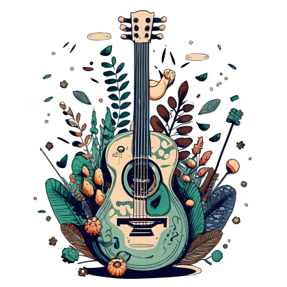 Artistic Guitar with Floral Design