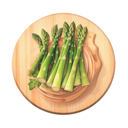 Asparagus on a Wooden Cutting Board