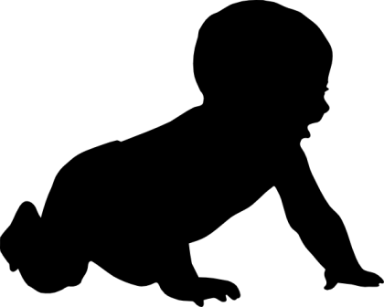 Silhouette of Crawling Baby