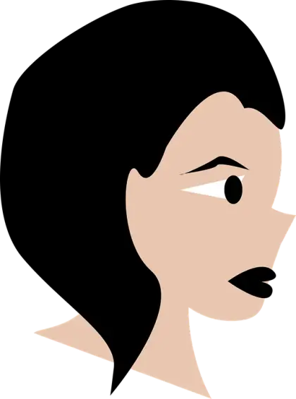 Woman&#039;s Side Profile Digital Illustration