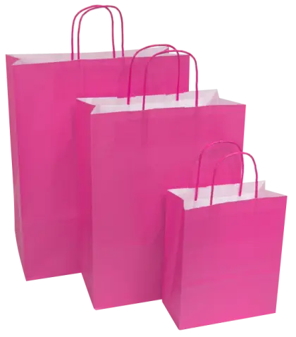 Set of Pink Shopping Bags for Retail or Gifts