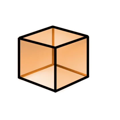 Transparent Orange Cube in Vector Style