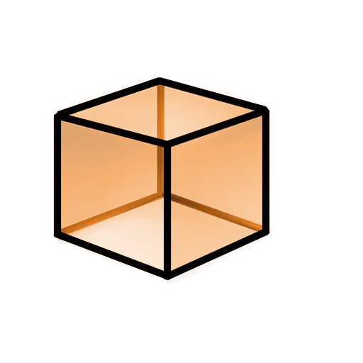Transparent Orange Cube in Vector Style