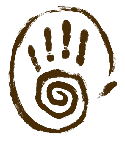 Handprint with Spiral Design