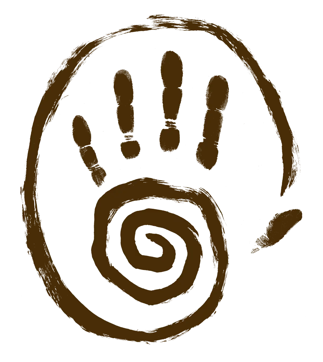 Handprint with Spiral Design