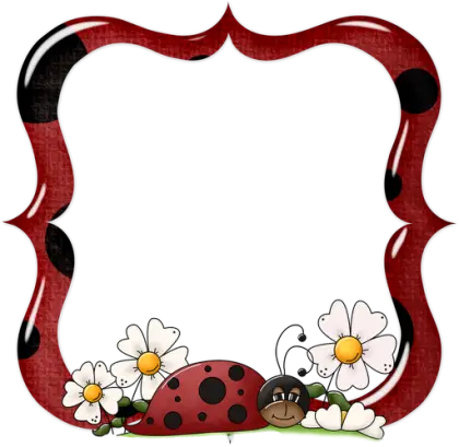 Ladybug and Flowers Frame