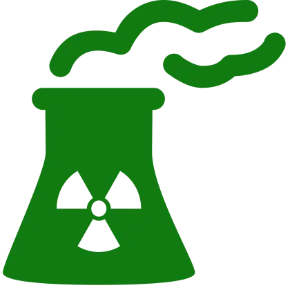 Eco-Friendly Nuclear Power Plant Symbol