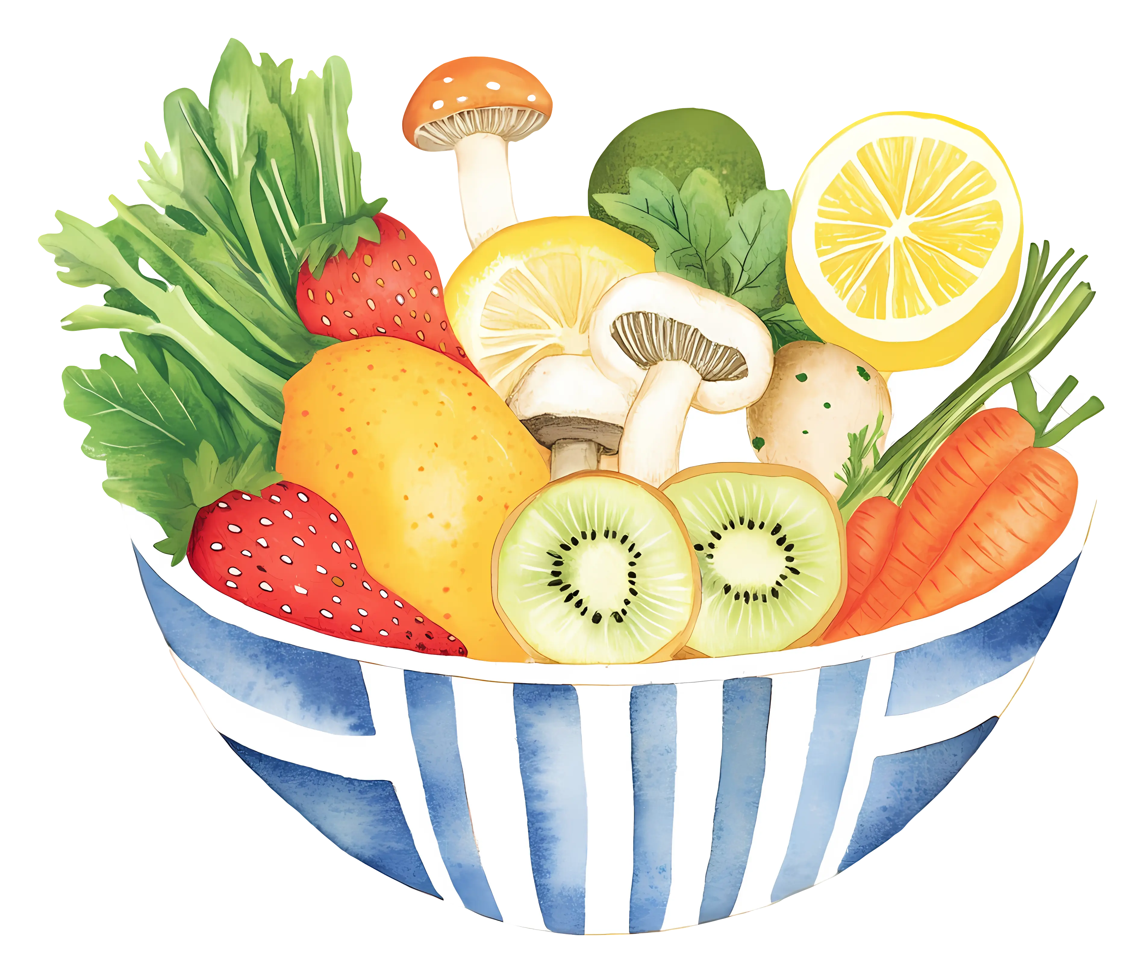 Bowl of Fresh Fruits and Vegetables