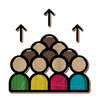 Group of People with Upward Arrows