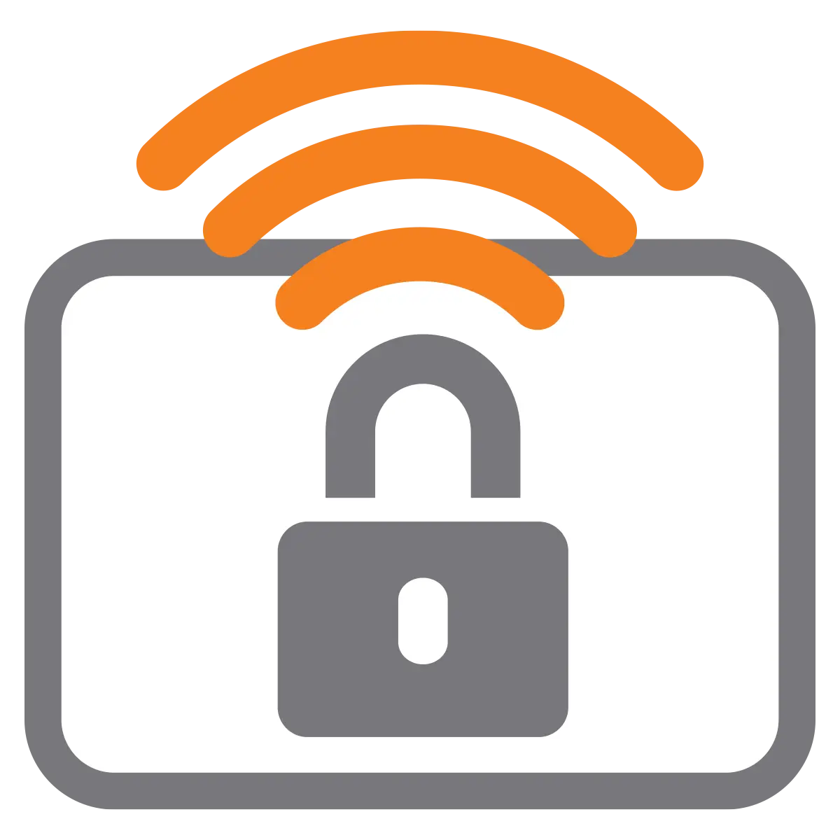 Wireless Padlock Icon with Wi-Fi Signal