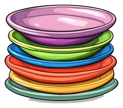 Stack of Colorful Plates