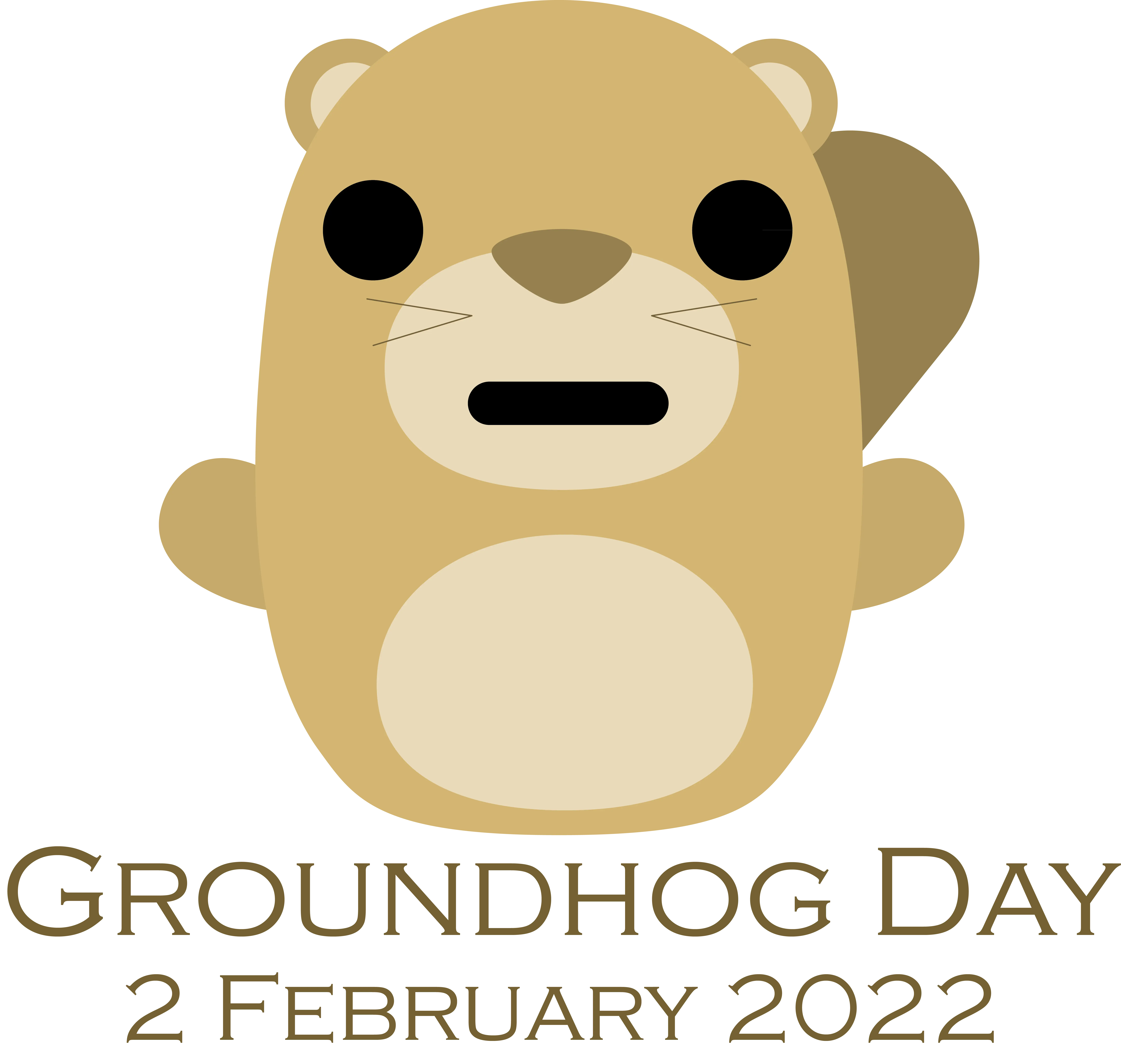 Cartoon Groundhog Day Celebration