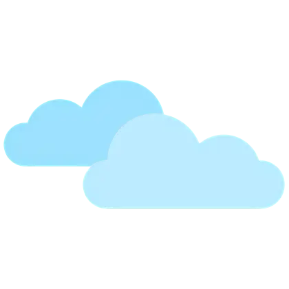 Blue Cartoon Clouds on Transparent Background