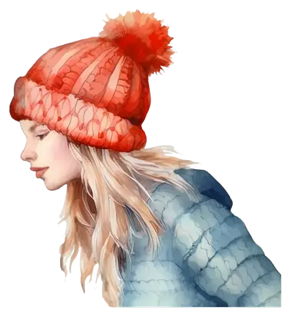 Girl in Red Winter Hat