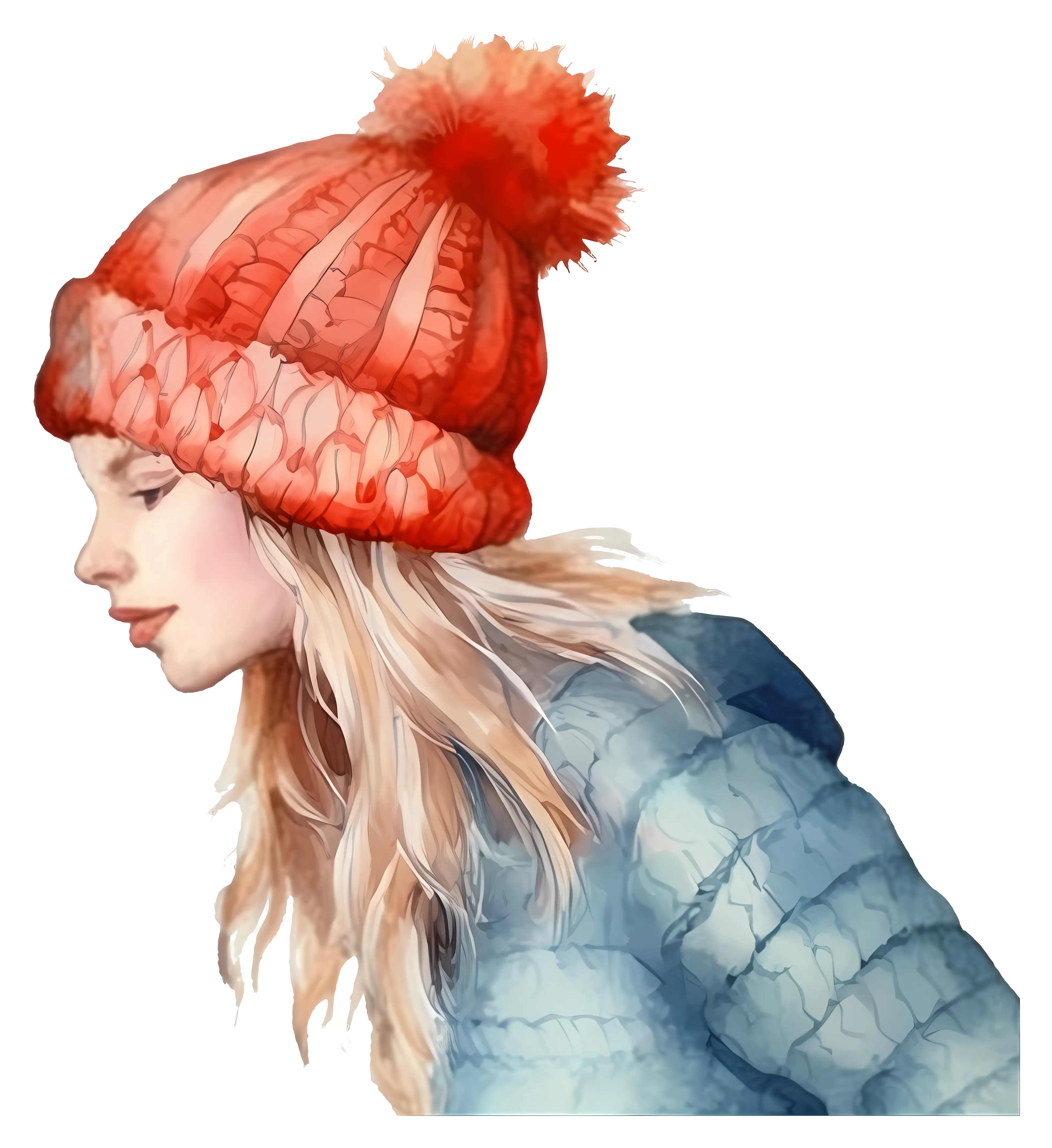 Girl in Red Winter Hat