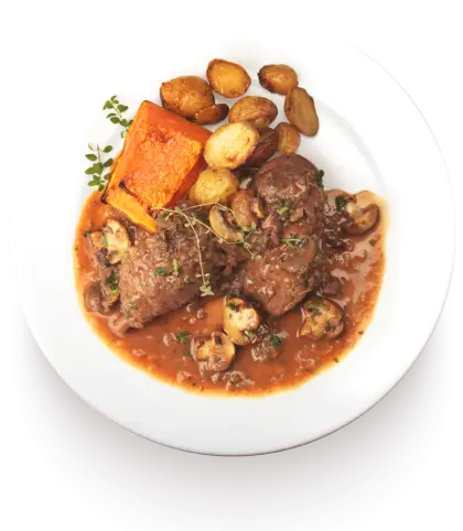 Beef Stew with Potatoes and Mushrooms