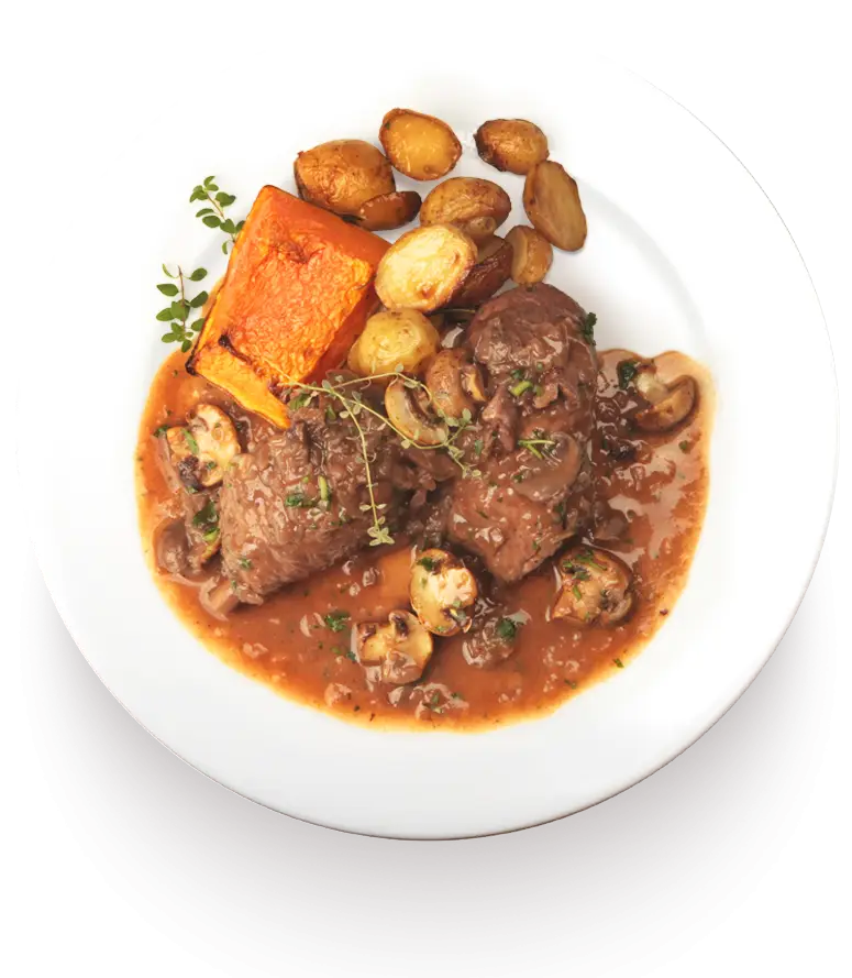 Beef Stew with Potatoes and Mushrooms