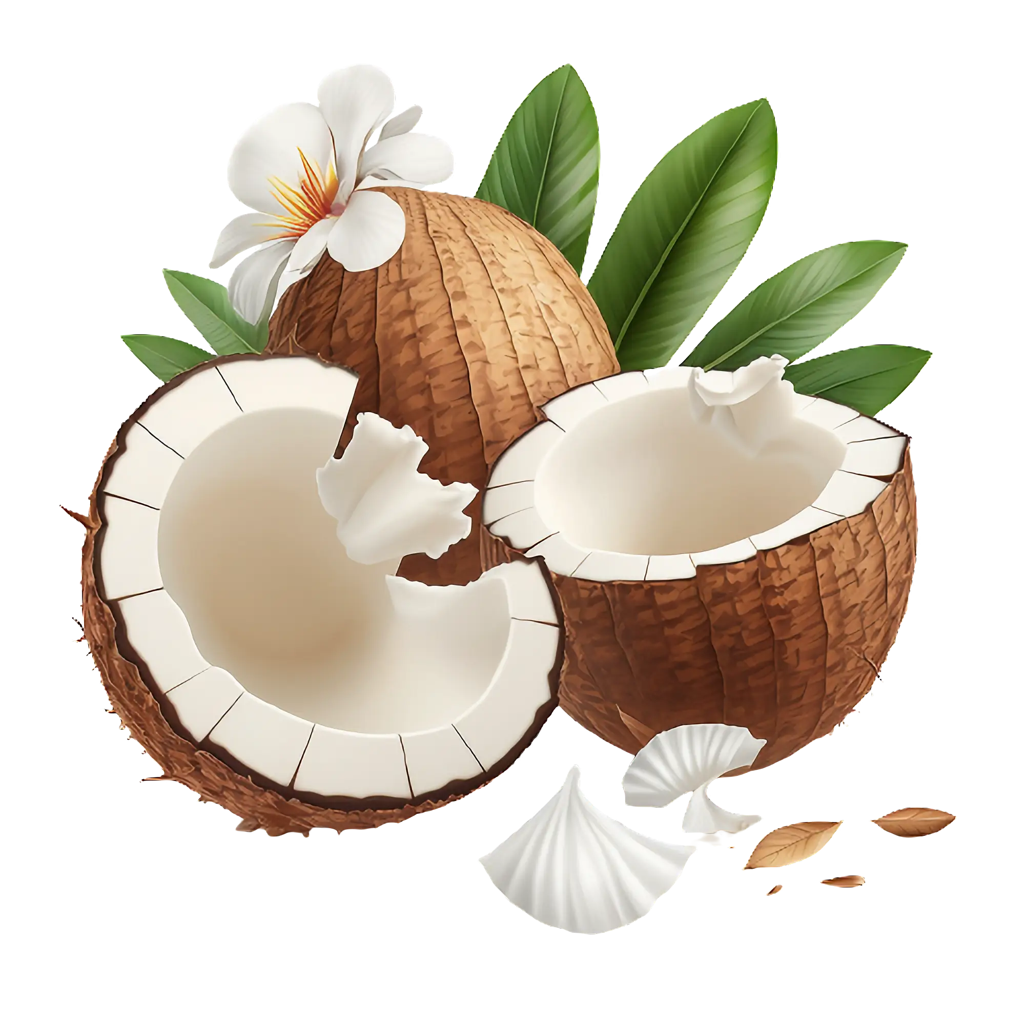Coconuts with Flower Illustration