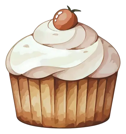 Sweet Cupcake with Cherry on Top