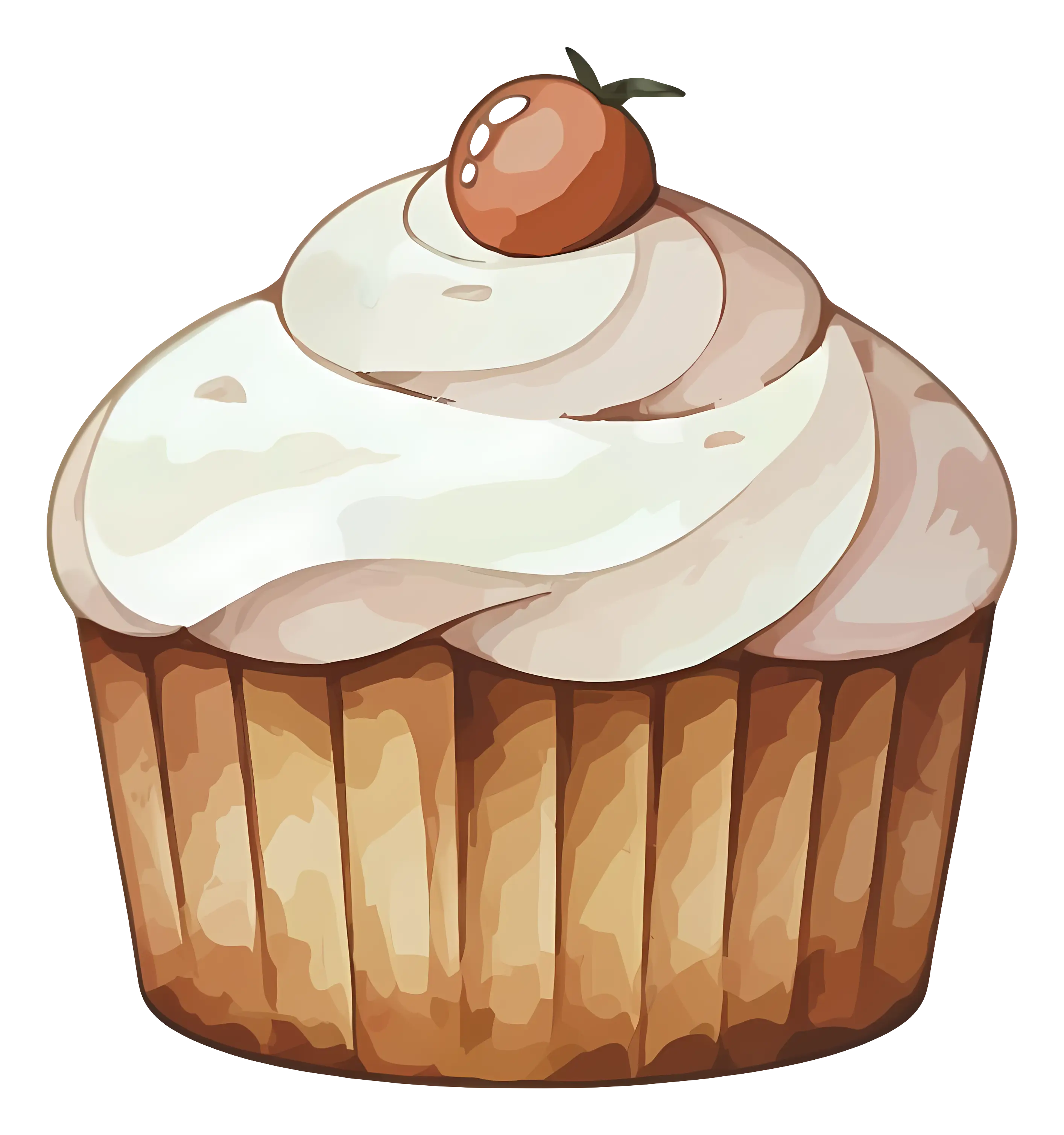 Sweet Cupcake with Cherry on Top