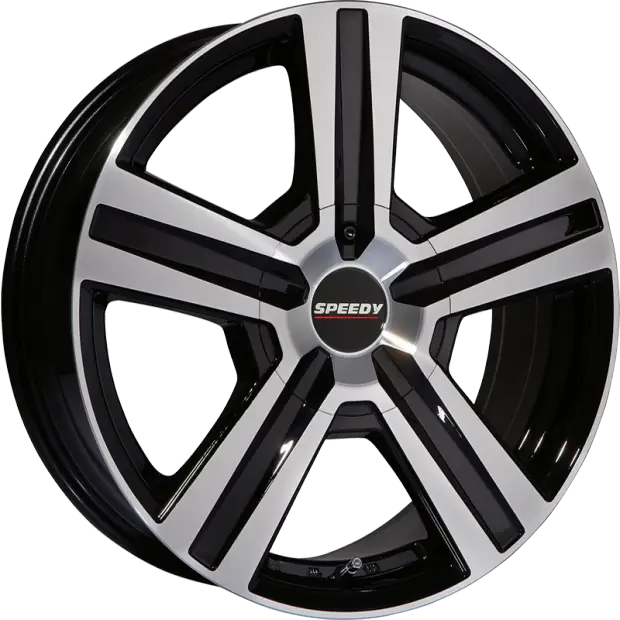 Speedy Black and Silver Car Wheel