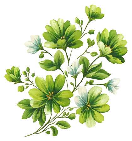 Green and White Floral Arrangement