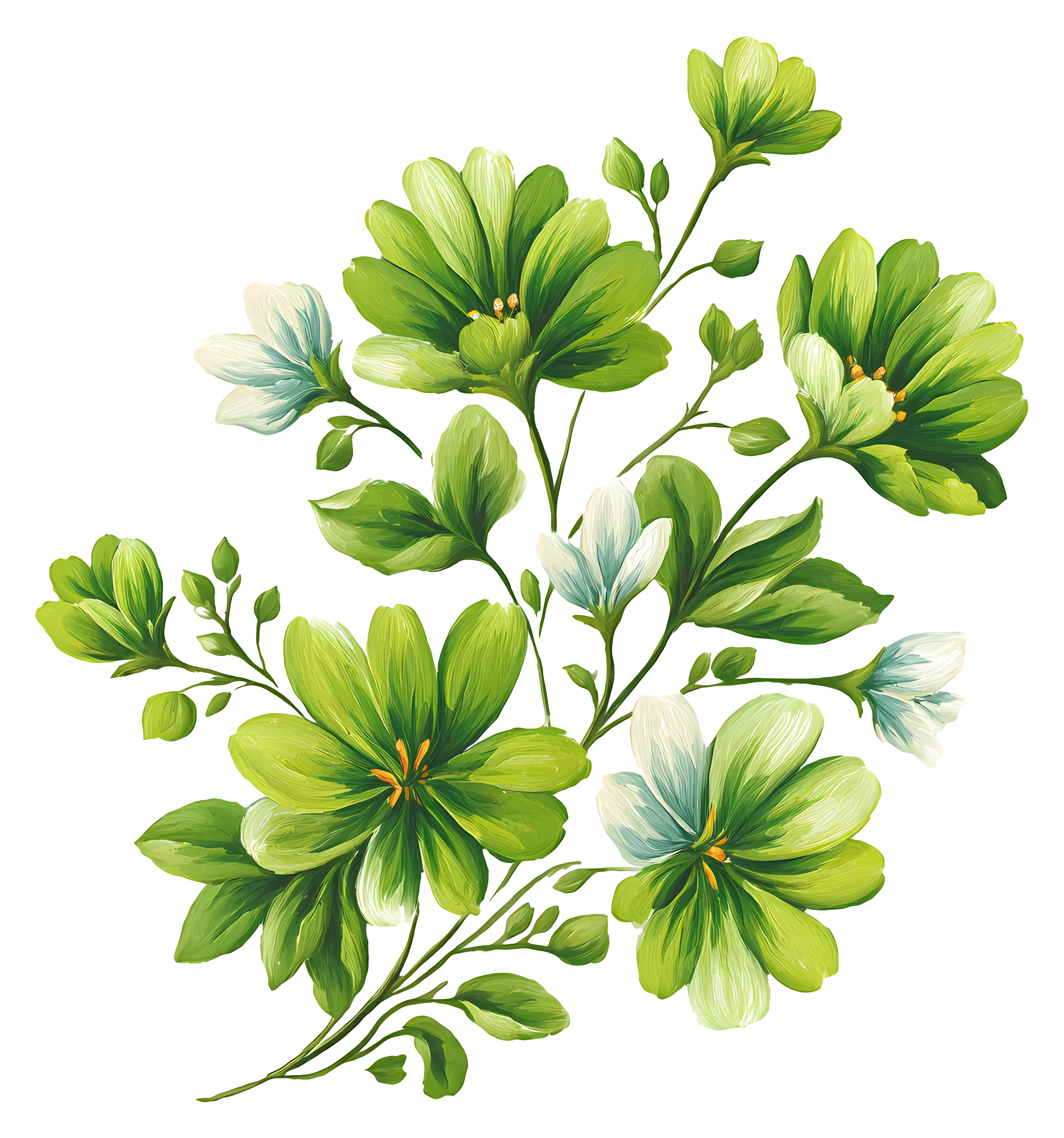Green and White Floral Arrangement