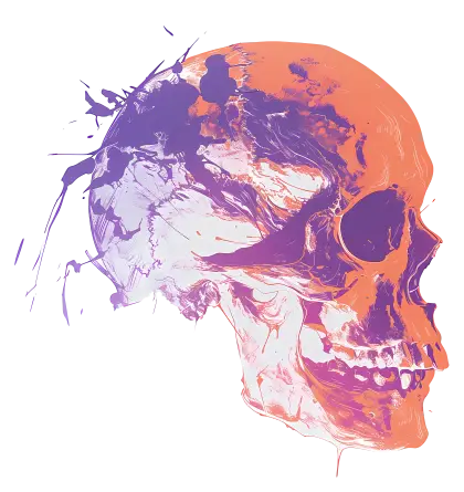 Abstract Colorful Skull Illustration