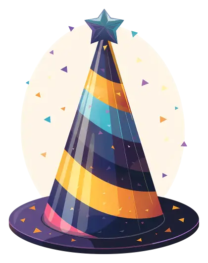 Decorative Party Hat with Stripes