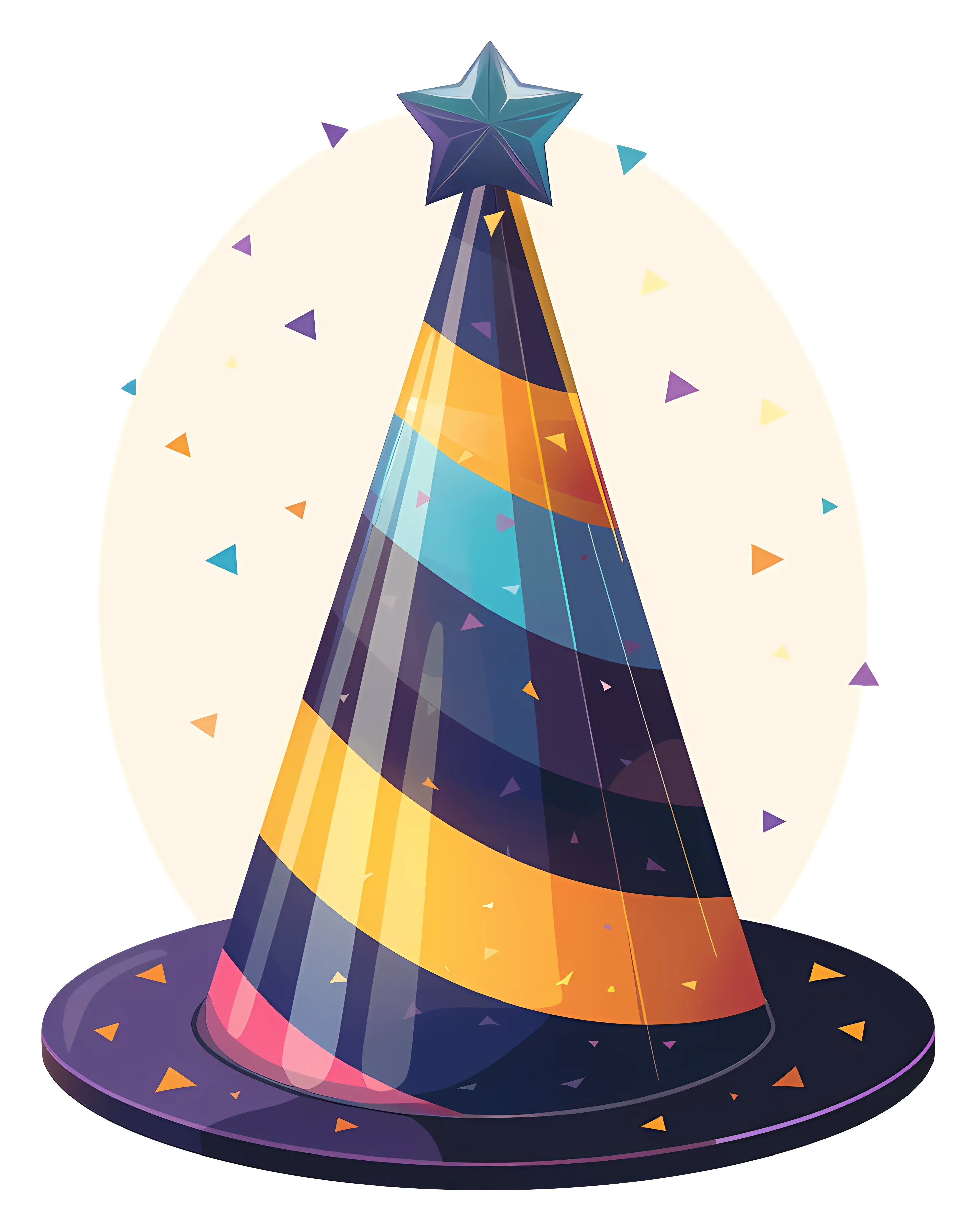 Decorative Party Hat with Stripes