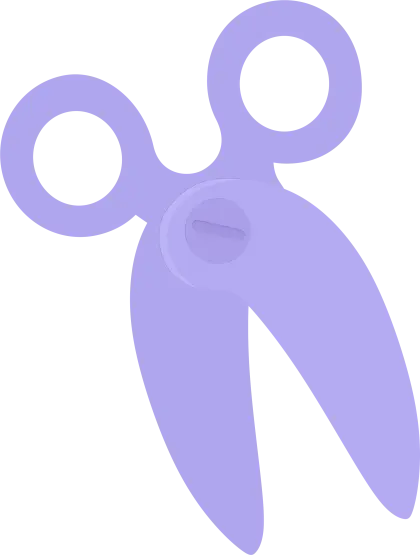 Purple Rounded Scissors for Crafting