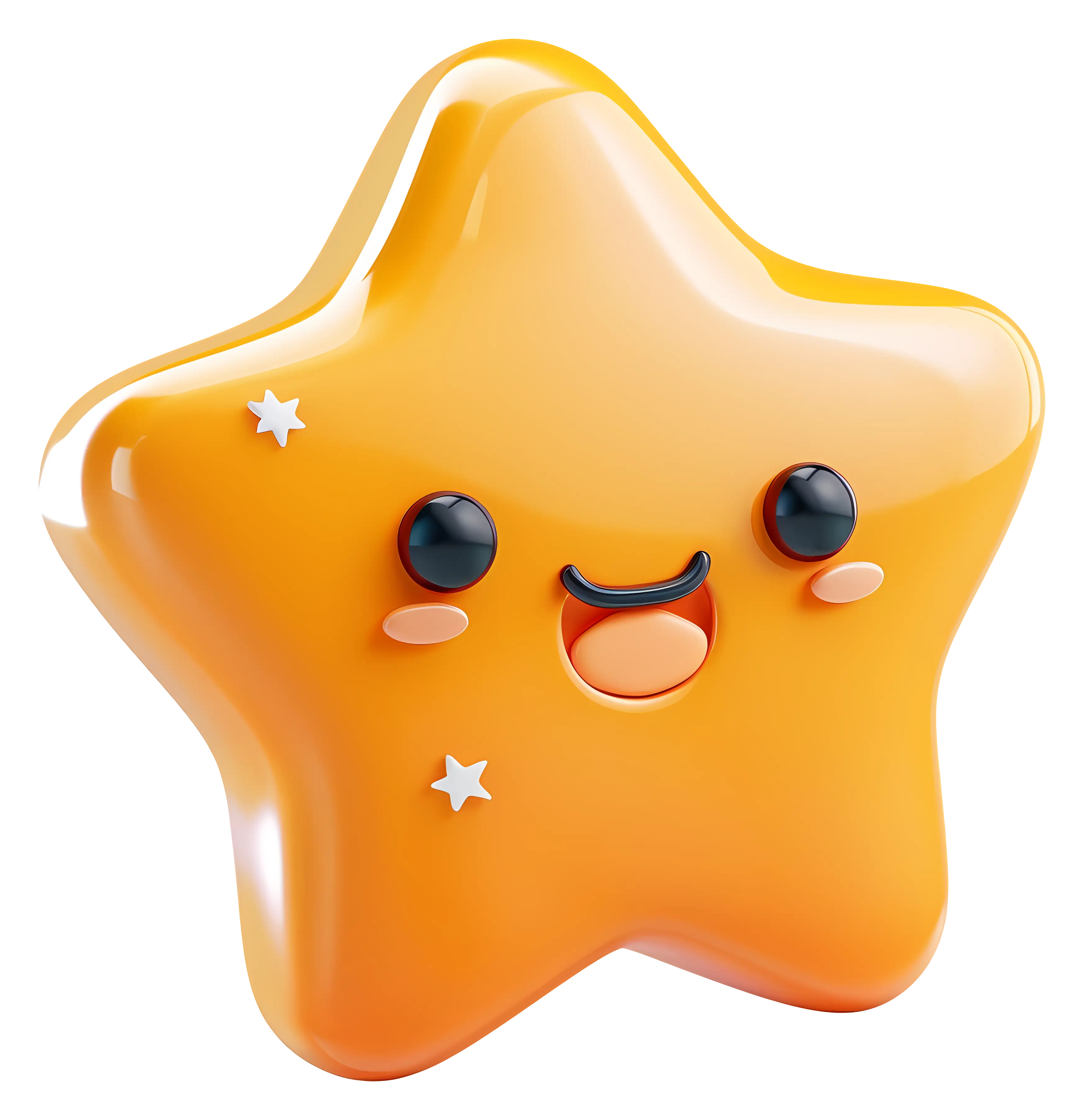 Smiling Orange Star Cartoon Artwork