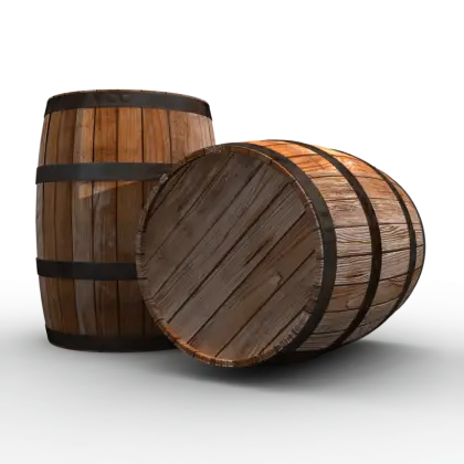 Rustic Wooden Barrels with Natural Texture