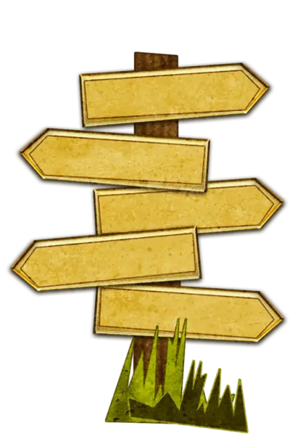 Wooden Signpost with Multiple Arrows
