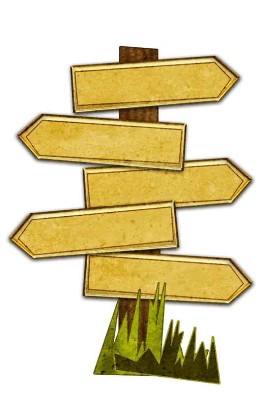 Wooden Signpost with Multiple Arrows