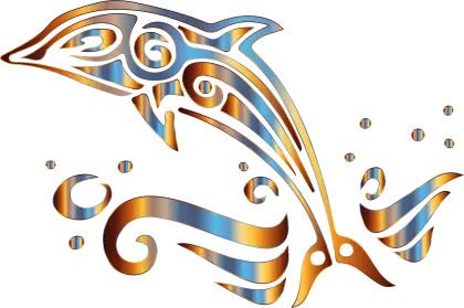 Stylized Decorative Dolphin Illustration