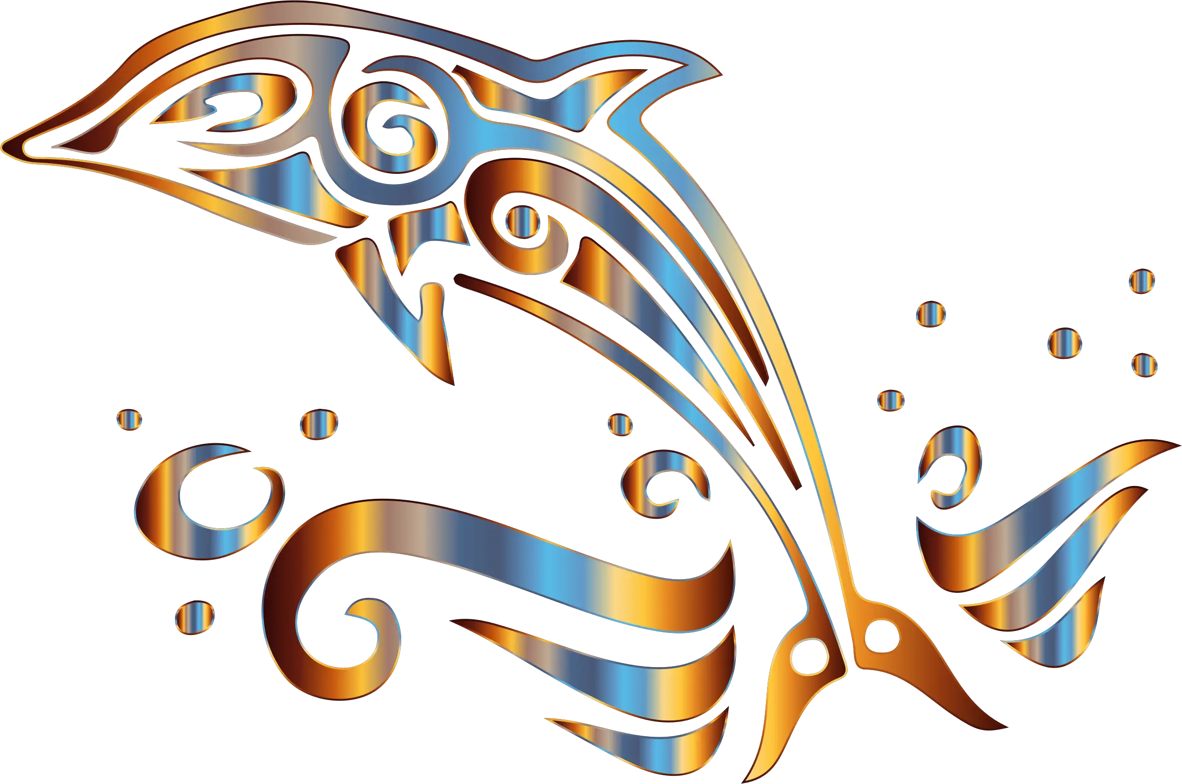Stylized Decorative Dolphin Illustration